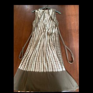 Michael Kors Moss Green/White Maxi Dress Sz. M